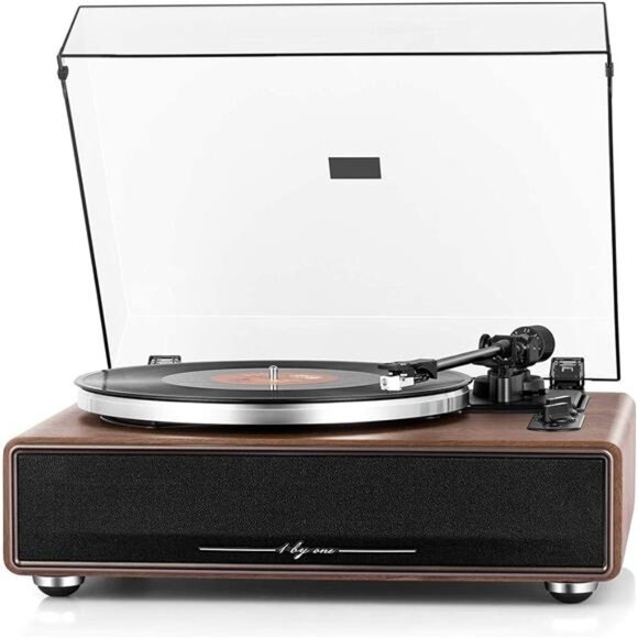 High Fidelity Belt Drive Turntable with Built-in Speakers, Vinyl Record Player - Picture 1 of 6